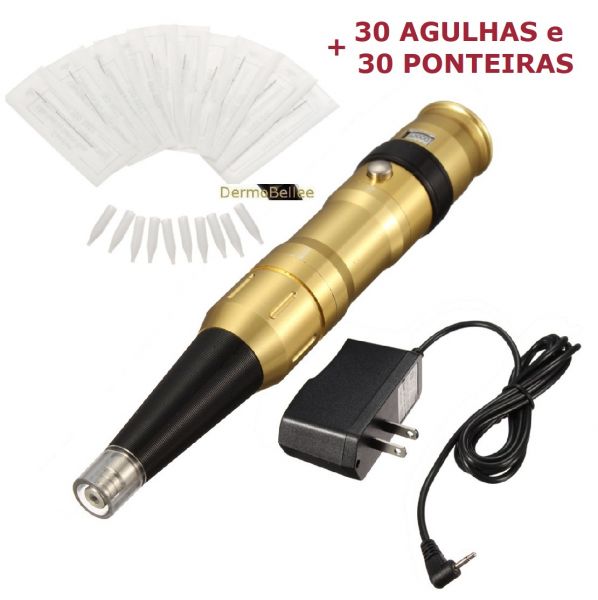 Dermógrafo SRK33 Gold (Sunshine)+ 30 Agulhas e 30 Ponteiras